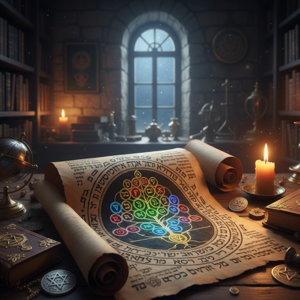 pergaminho sobre a Kaballah